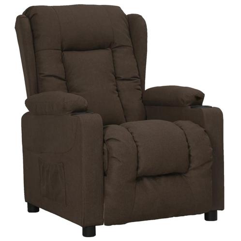 vidaXL Fauteuil verstelbaar stof donkerbruin, Huis en Inrichting, Fauteuils, Nieuw, Verzenden