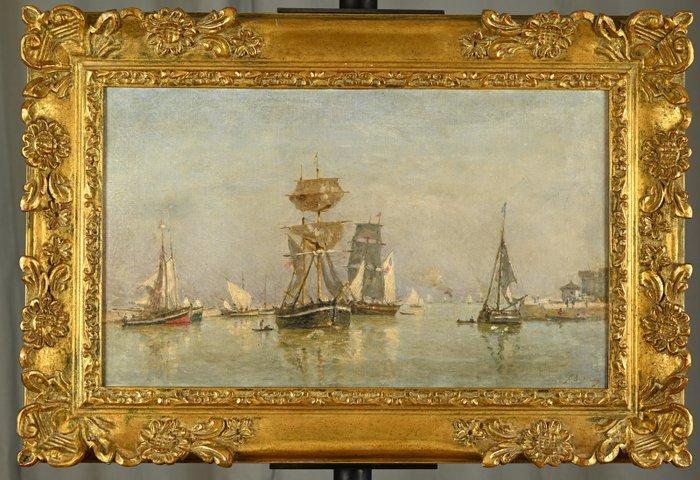 Louis-Alexandre Dubourg (1821-1891) - Voilier en rade, Antiek en Kunst, Kunst | Schilderijen | Klassiek