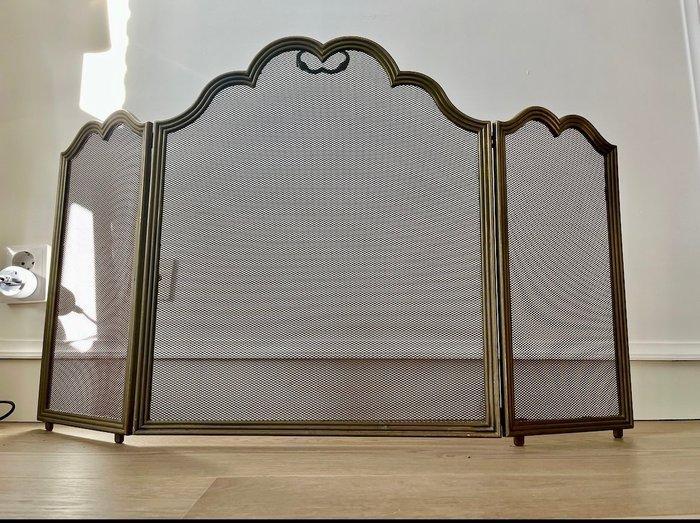 3-piece fireplace screen - Openhaard accessoire - Messing -, Antiquités & Art, Curiosités & Brocante