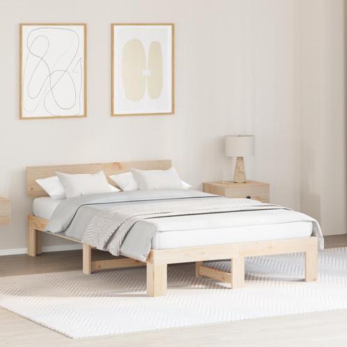 vidaXL Bedframe met Hoofdbord 120x190 cm Massief Grenenhout, Huis en Inrichting, Slaapkamer | Bedden, Nieuw, Verzenden