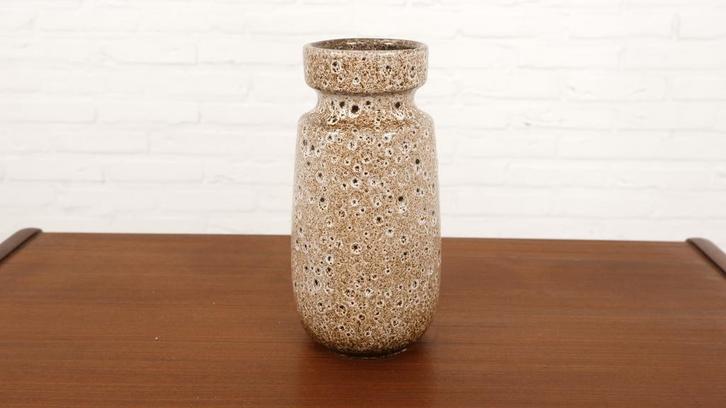 Vintage West Germany Vaas | Bruin | 22 cm |, Huis en Inrichting, Woonaccessoires | Vazen, Ophalen of Verzenden