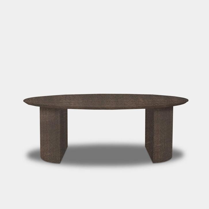 Tafel Ovaal Eikenhout  half rond  200x100, Huis en Inrichting, Tafels | Eettafels