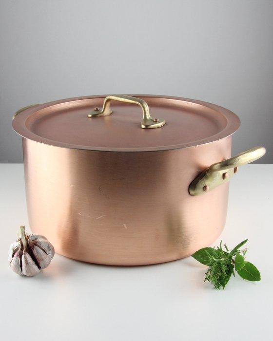 Kookpan - Koper, Tin, Messing - 9 liter - Restaurant, Antiek en Kunst, Antiek | Keukengerei