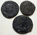 Romeinse Rijk. Group of 3x late Roman follis / nummus -