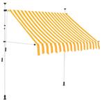 vidaXL Luifel handmatig uittrekbaar 150 cm oranje en witte, Tuin en Terras, Zonneschermen, Verzenden, Nieuw
