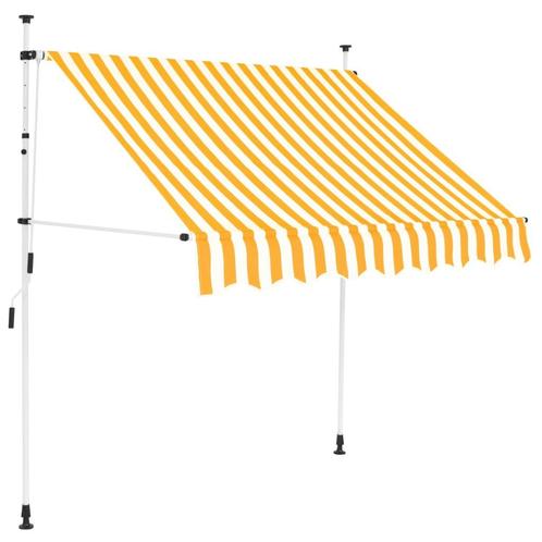 vidaXL Luifel handmatig uittrekbaar 150 cm oranje en witte, Tuin en Terras, Zonneschermen, Nieuw, Verzenden