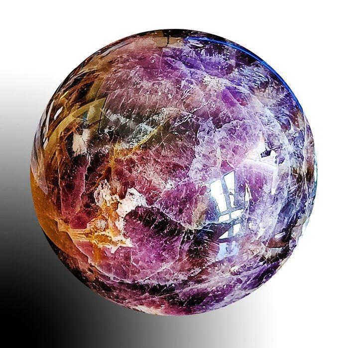 Geslepen bol van amethistkristal - Hoogte: 110 mm - Breedte:, Verzamelen, Mineralen en Fossielen