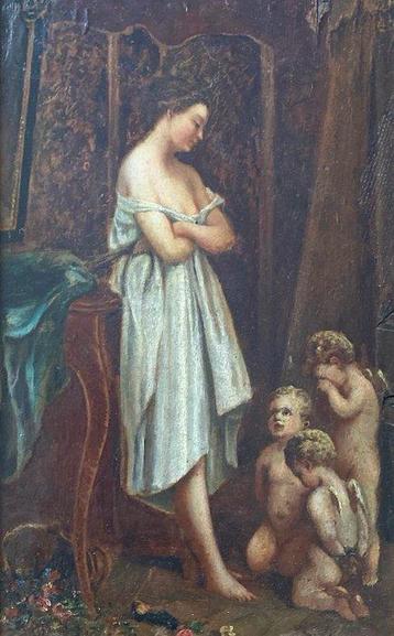 Europäische Schule (XIX-XX) - Dame mit Putten
