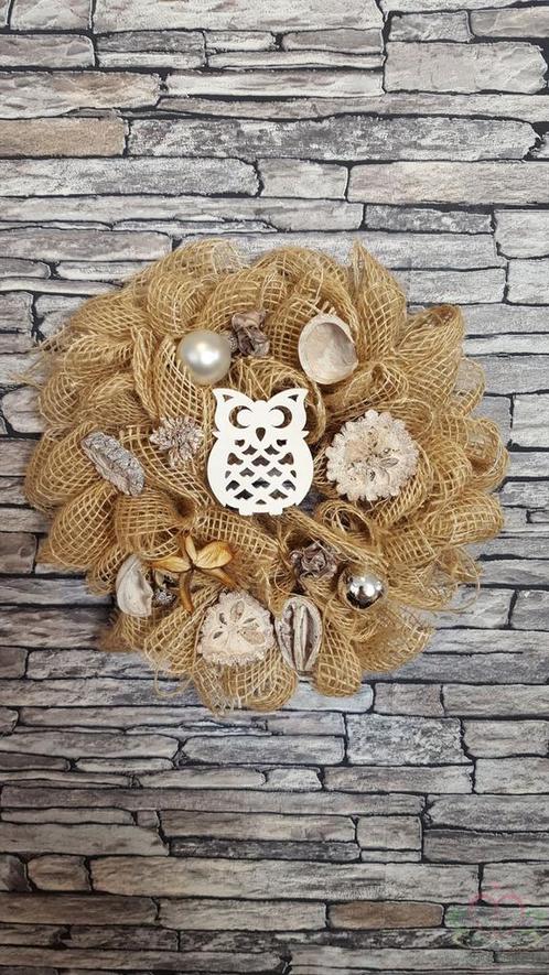 Pakket Jutekrans met O. a. Uiltje Jutekrans, Huis en Inrichting, Woonaccessoires | Kunstplanten en Kunstbloemen, Nieuw