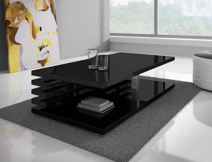 Salontafel Altea hoogglans zwart rechthoekig 120x60cm, Huis en Inrichting, Tafels | Salontafels, Nieuw, 50 tot 100 cm, Minder dan 50 cm