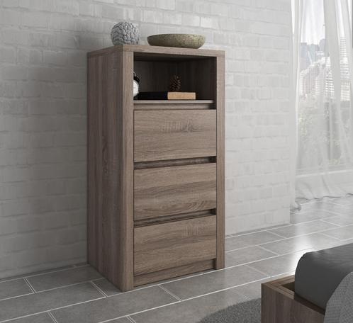 Commode Monaco - Truffel eiken - 50 cm, Huis en Inrichting, Kasten | Ladekasten, 25 tot 50 cm, Nieuw, 50 tot 100 cm, Verzenden