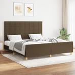 vidaXL Bedframe zonder matras stof donkerbruin 160x200 cm, Verzenden