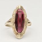 Ring - 14 karaat Geel goud - 3.79ct. tw. Granaat, Nieuw
