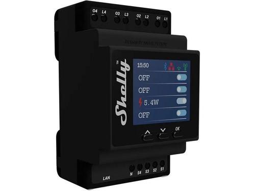 Shelly 4Pro PM DIN-railrelais Bluetooth, WiFi Shelly, Doe-het-zelf en Bouw, Elektriciteit en Kabels, Zo goed als nieuw, Verzenden