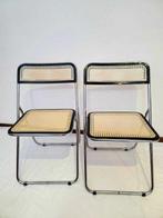 unicanna - Chaise (2) - Chrome, paille - Chaise chromée, Antiek en Kunst, Antiek | Meubels | Stoelen en Sofa's