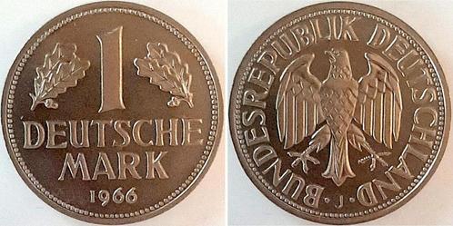 1 duitse Mark Duitsland 1 Mark 1966j Polierte Platte Top..., Timbres & Monnaies, Monnaies | Europe | Monnaies non-euro, Envoi