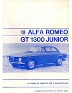 1971 ALFA ROMEO GT 1300 JUNIOR BIJLAGE INSTRUCTIEBOEK