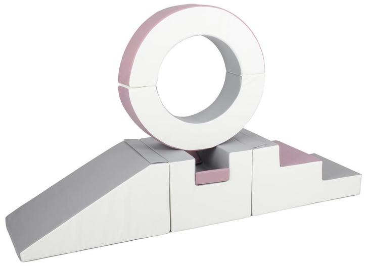 Foam blokken - met hoepel en glijbaan - 7 delig - oudroze..., Kinderen en Baby's, Speelgoed | Educatief en Creatief, Nieuw, Ophalen of Verzenden