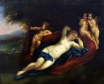 Scuola Francese (XVIII-XIX) - Ninfa addormentata con amorini, Antiek en Kunst, Kunst | Schilderijen | Klassiek