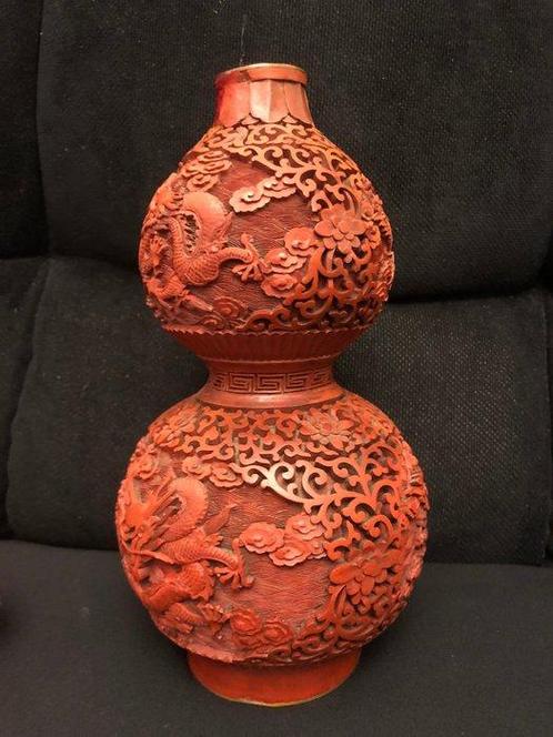 Vaas - Brons, vernis - China - Dubbele pompoenvaas (Zonder, Antiek en Kunst, Antiek | Overige Antiek