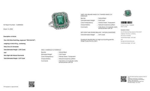 Bague de cocktail - 18 carats Or blanc - 3.76ct. tw., Handtassen en Accessoires, Antieke sieraden