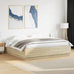 vidaXL Bedframe bewerkt hout sonoma eikenkleurig 180x200 cm, Huis en Inrichting, Slaapkamer | Bedden, Verzenden, Nieuw