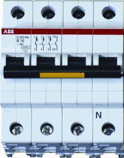 ABB installatieautomaat 3P+N B20A, Doe-het-zelf en Bouw, Elektriciteit en Kabels, Verzenden