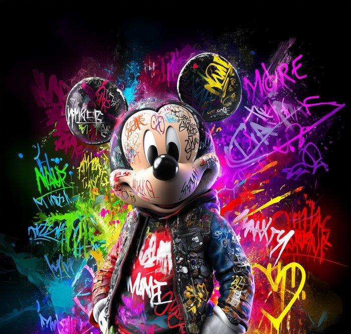 Off Axis - Neon Rebellion - Œuvre unique 1/1 - XL, Antiquités & Art, Art | Objets design