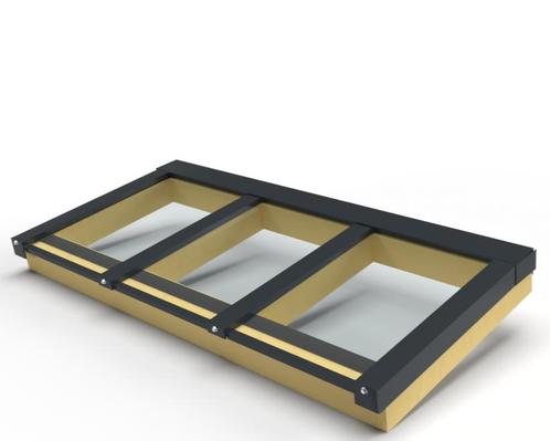Zelfbouw lichtstraat 3 vak lessenaarsdak 2250x1000mm-Gelaagd, Doe-het-zelf en Bouw, Dakpannen en Dakbedekking, Nieuw, Verzenden