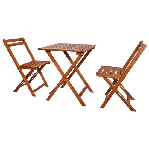 vidaXL 3-delige Bistroset inklapbaar massief acaciahout, Tuin en Terras, Tuinsets en Loungesets, Nieuw, Verzenden