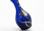 Carl Goldberg Art Nouveau Cobalt-Silver Satin Glass Vase