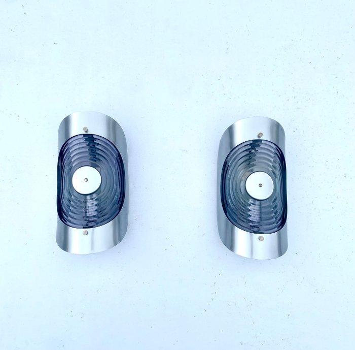 Lamp - Plastic - Paar lampen / wandlampen, Space Age, jaren, Antiek en Kunst, Kunst | Designobjecten