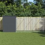 vidaXL Hondenhok met ren 214x1069x181 cm staal antraciet, Dieren en Toebehoren, Hondenhokken, Verzenden, Nieuw