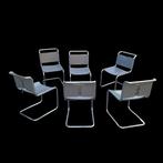 Knoll - Stoel (6) - Spoleto - Staal, leer, Lakleer - Gebogen