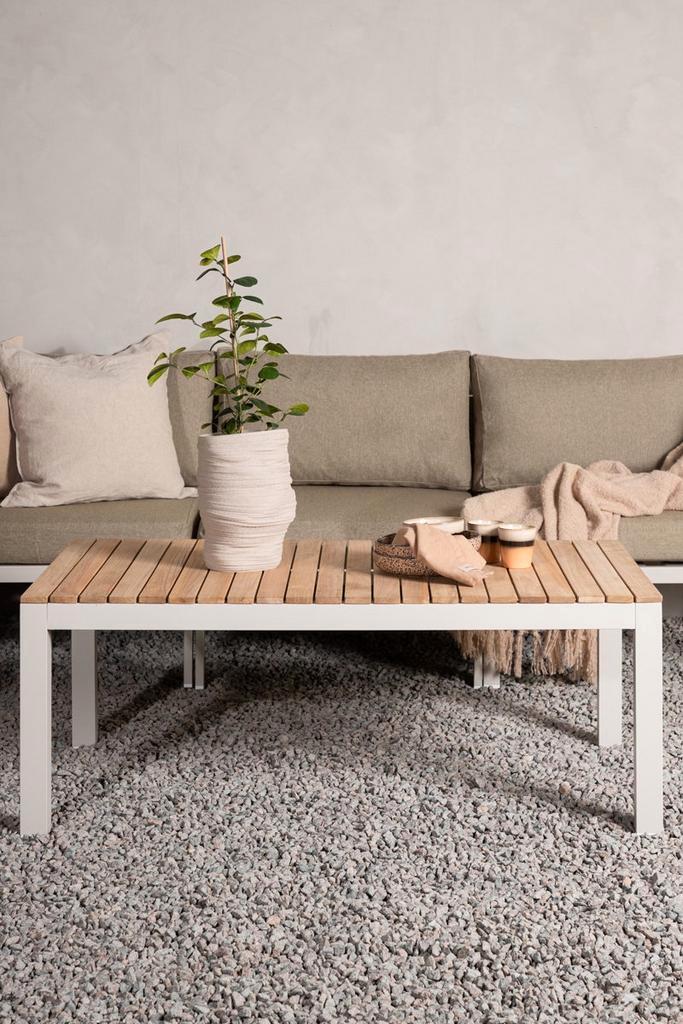 Tuin salontafel beige | Aluminium | 120x70cm, Tuin en Terras, Tuintafels, Nieuw, Hout, Rechthoekig, Verzenden