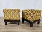 Kruk (2) - Walnoot - Poef Art Decò stoelen