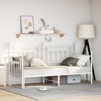 vidaXL Ligbedframe met uitschuifbed in Wit - 80x200 cm Staal, Huis en Inrichting, Slaapkamer | Bedden, Verzenden, Nieuw