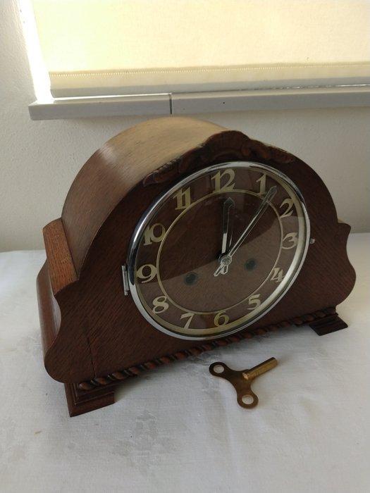 Klok - Art Deco Hout, Messing - 1920-1930, Antiek en Kunst, Antiek | Klokken