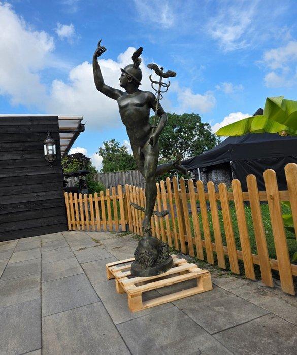 Beeld, XL Bronze Mercury - 187.5 cm - Brons, Antiek en Kunst, Curiosa en Brocante