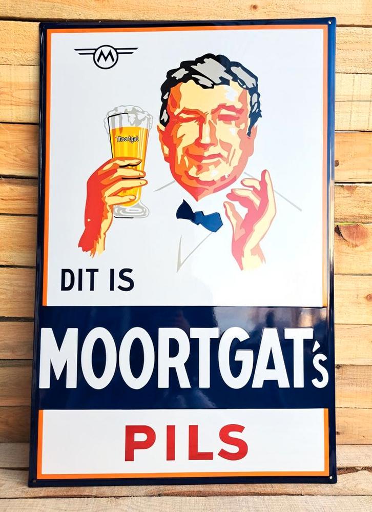 Moortgat's Pils Emaille reclamebord, Verzamelen, Merken en Reclamevoorwerpen, Verzenden