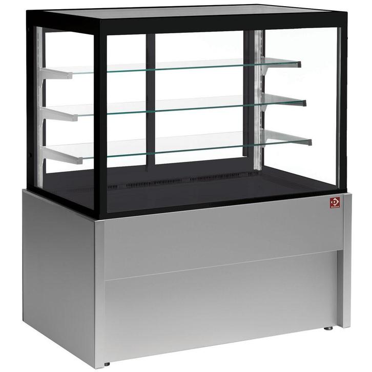 Vitrine | Grijs | 4 Plateaus + 2 Schuifdeuren |, Articles professionnels, Horeca | Équipement de cuisine, Envoi