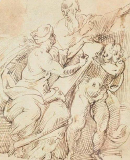 Agostino Carracci (1557-1602), Circle of - Allegoria della, Antiek en Kunst, Kunst | Schilderijen | Klassiek