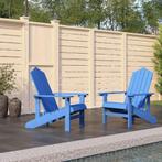vidaXL Chaises de jardin Adirondack lot de 2 PEHD Bleu, Jardin & Terrasse, Neuf, Verzenden