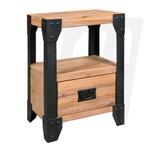 vidaXL Nachtkastje 40x30x54 cm massief acaciahout staal, Verzenden, Nieuw