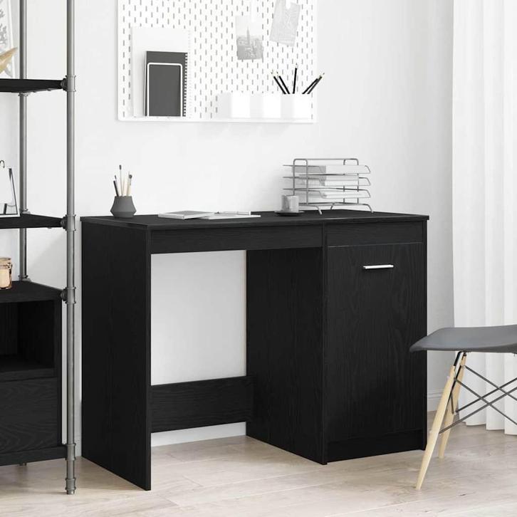 vidaXL Bureau Zwart eiken 100 x 50 x 76 cm Bewerkt hout, Huis en Inrichting, Bureaus, Nieuw, Verzenden