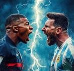 Canvas Fit - Alberto Ricardo - Messi y Mbappé, El Heredero, Nieuw