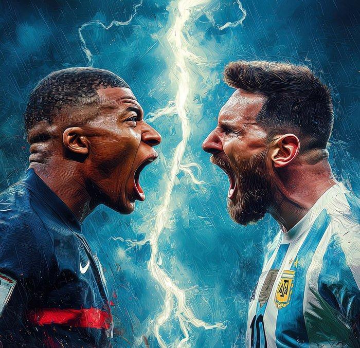 Canvas Fit - Alberto Ricardo - Messi y Mbappé, El Heredero, Verzamelen, Overige Verzamelen