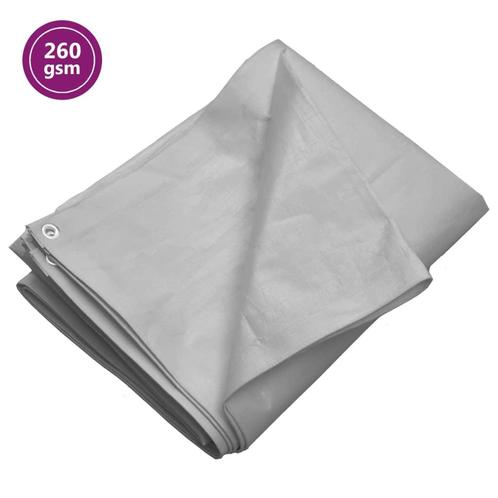 vidaXL Dekzeil 260 g/m² 3x5 m HDPE grijs, Doe-het-zelf en Bouw, Overige Doe-Het-Zelf en Bouw, Nieuw, Verzenden