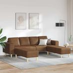 vidaXL Bankstel 3 pcs Bruin Faux suede leer, Huis en Inrichting, Verzenden, Nieuw
