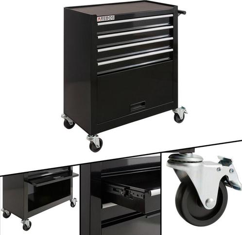 Arebos Werkplaatswagen 4 vakken + groot vak voor gereedschap, Doe-het-zelf en Bouw, Gereedschap | Overige machines, Verzenden